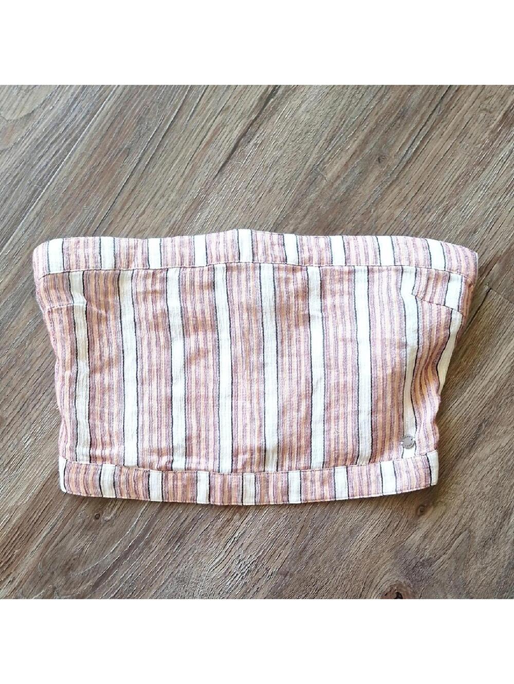 Roxy Strapless Striped Tube Top Size Medium
